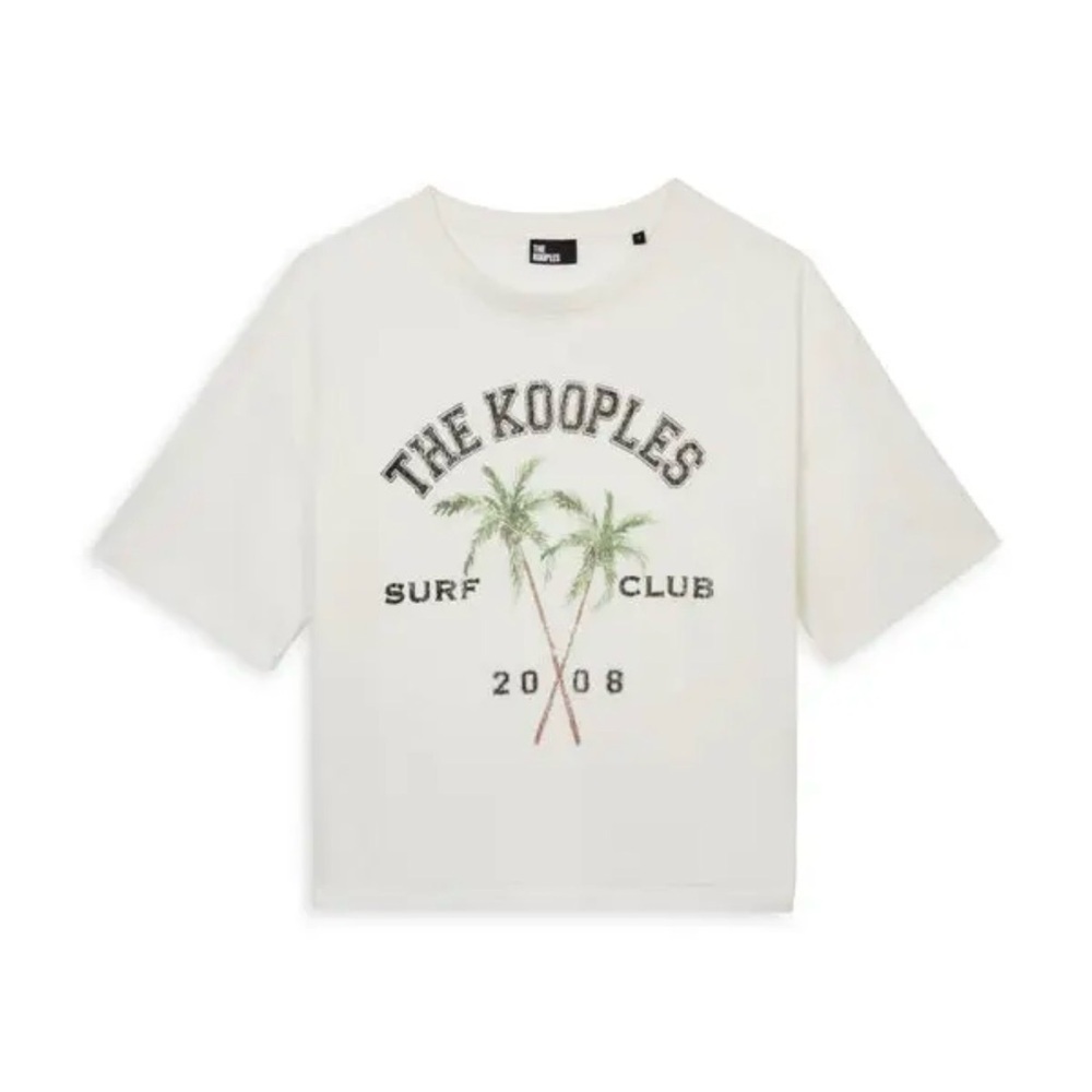 The Kooples Cotton Surf Club Graphic Tee Casual Logo T-Shirt XL NWT